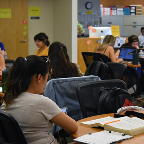 Students studying in the Cahill Lab